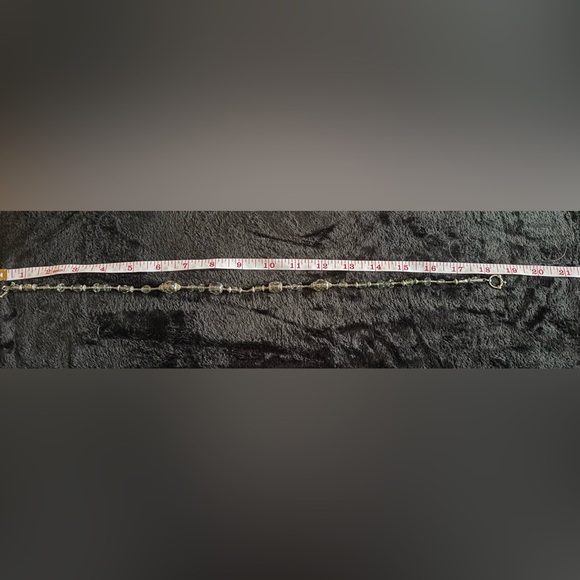 Handcrafted Teal & Silver Beaded Necklace with round faceted beads & seed beads - Picture 3 of 6